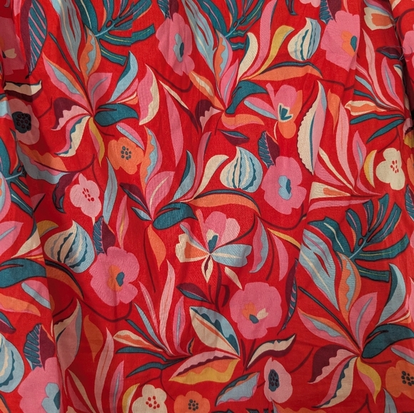 Floral Ruffle Sleeve Top - Pink and Blue - Picture 5 of 7